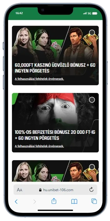 Népszerű unibet bónusz