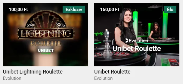 Népszerű élő rulett játékok az Unibet Live Casino