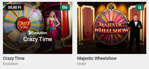 Népszerű játékműsorok az Live Casino Unibet