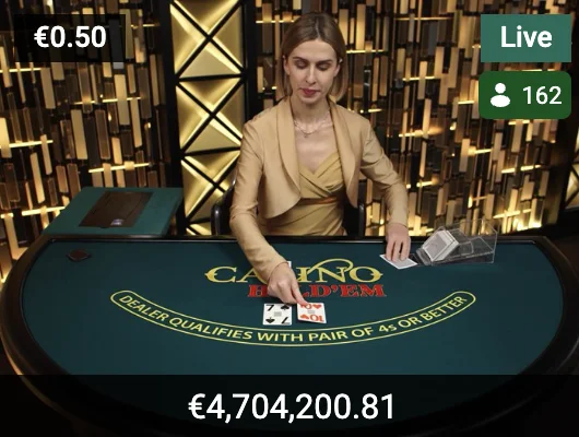 Élő póker játékok az Unibet Élő Kaszinó